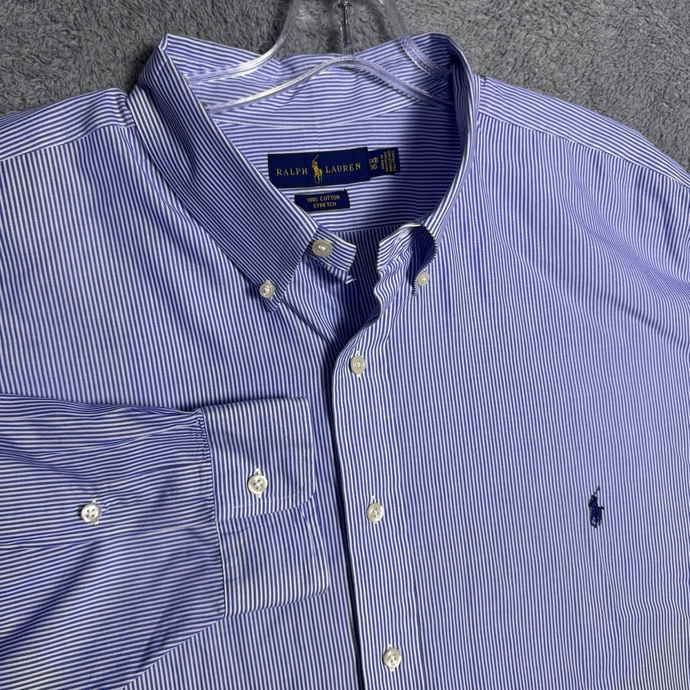 Ralph Lauren Shirt Men's 3XB Big Polo Pinstripe Oxford Stretch Cotton L/S